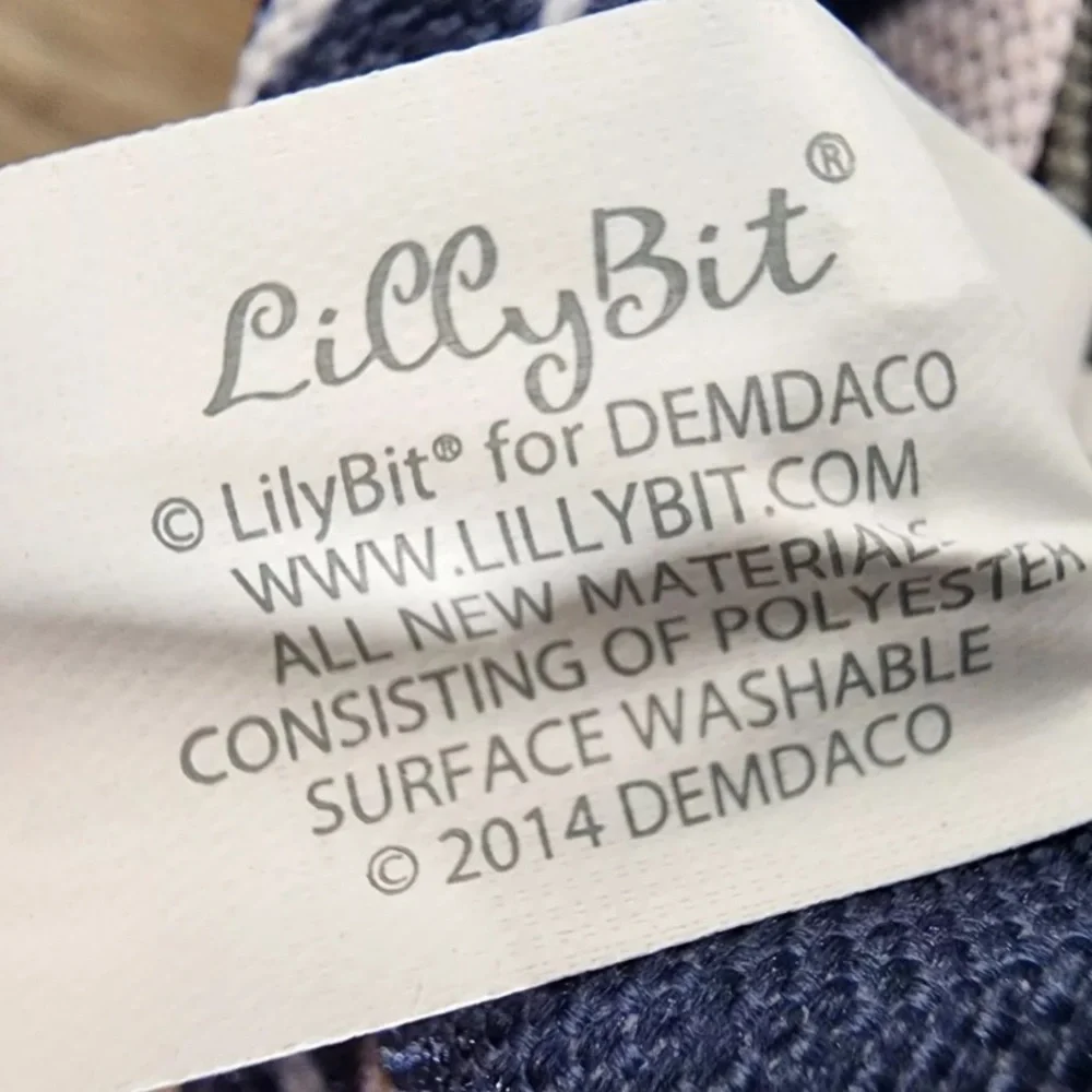 Lilly Bit by Demdaco Navy Blue Trellis Print Folding Diaper Clutch Shoulder Bag